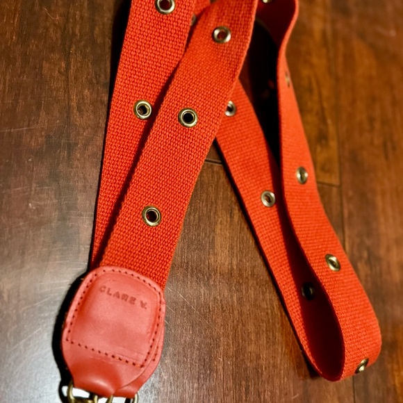 Clare V Canvas Strap in Poppy with Gold Accents - Non Adjustable - Picture 2 of 3